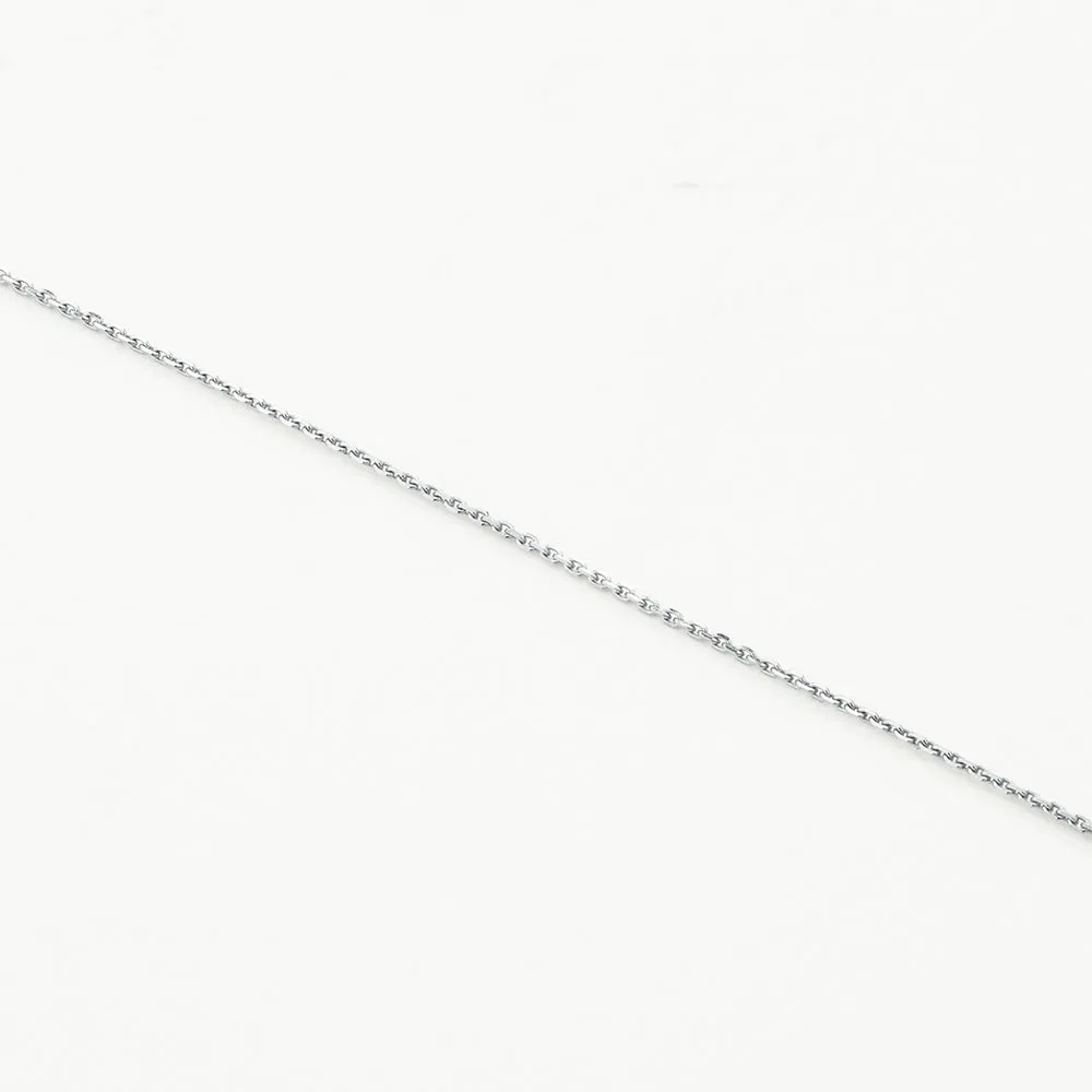 Diamond Letter M Necklace in Silver