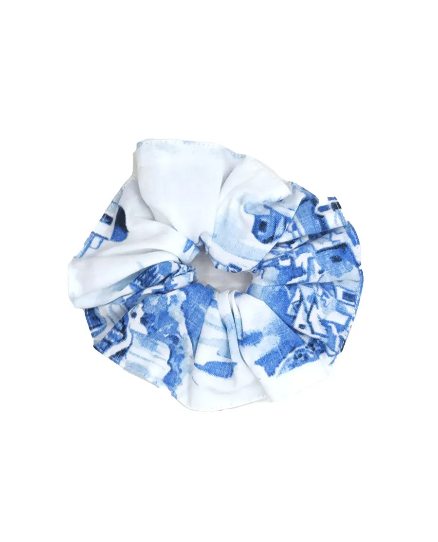 Donna Santorini Print Scrunchie