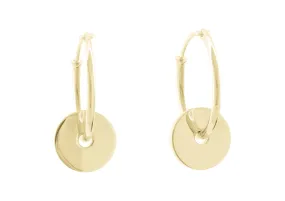 E11 Circle Hoop Earrings, Yellow Gold