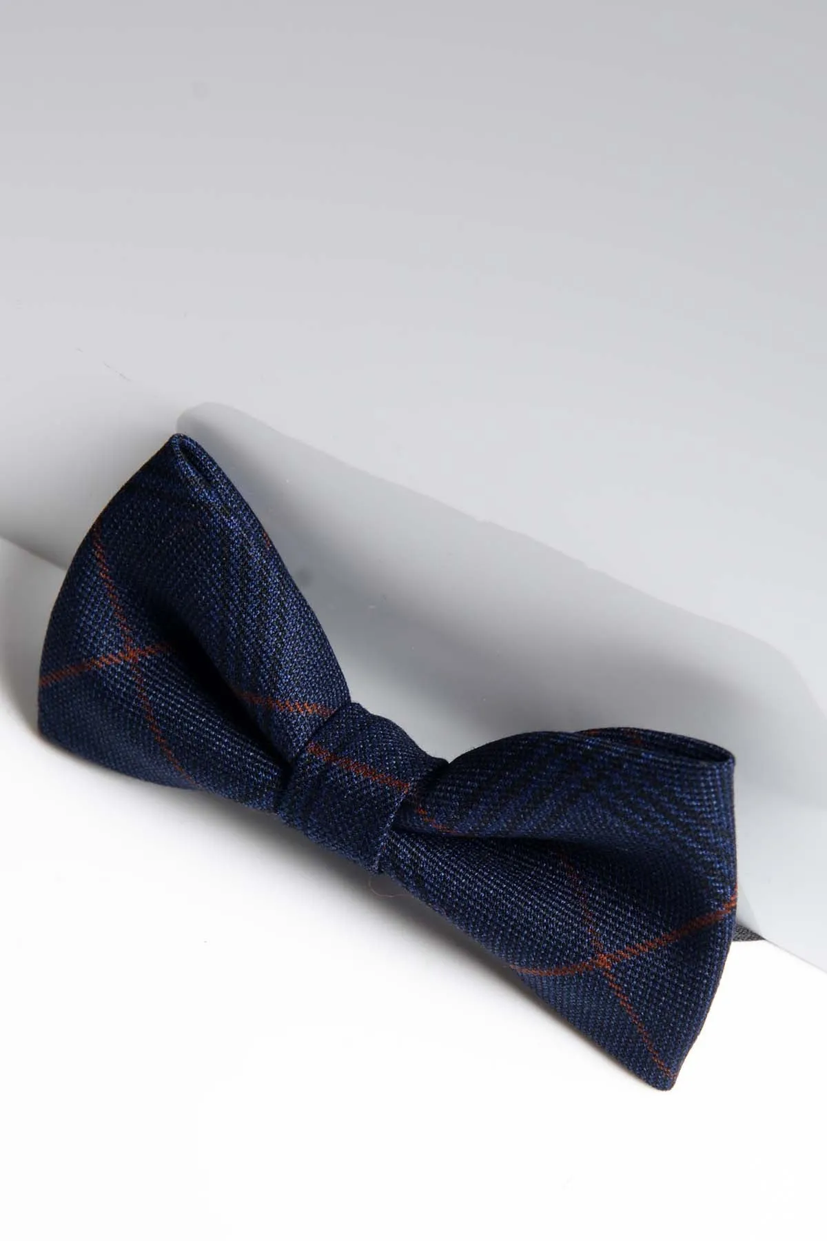 EDINSON - Navy Wine Check Bow Tie