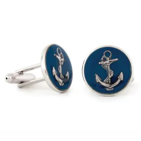 Enamel Anchor Cuff Links