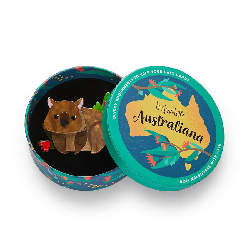 Erstwilder Australiana - Nibbles the Wombat Brooch