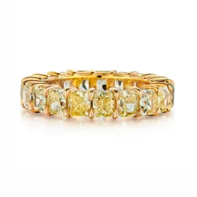 Fancy Yellow Cushion Cut Diamond Band