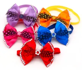 Feather & Rhinestone Bowties