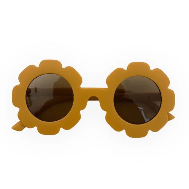 Flower Daisy Frosted Sunglasses - Golden Yellow