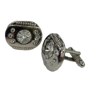 Fratello Cufflinks - Silver Tone Oval Elegance CL26