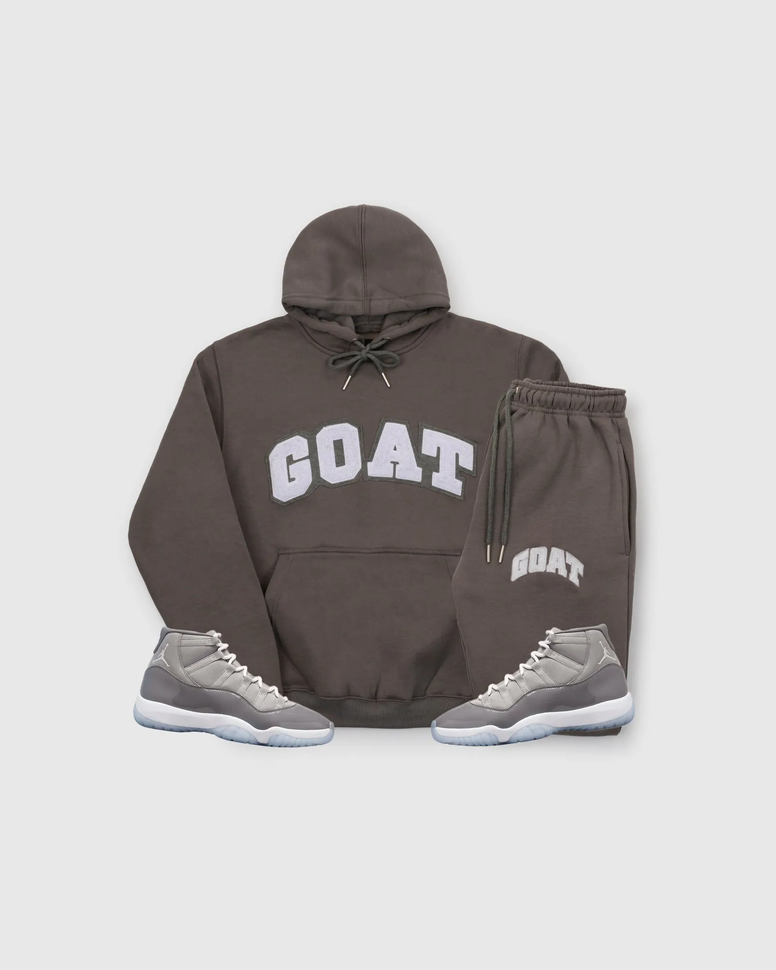 GOAT Arch Logo Chenille Sweatsuit in Cool Grey