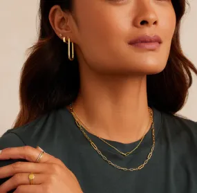 Gold gorjana Zoe Oblong Paper Clip Hoop Earrings