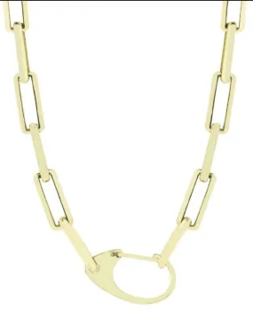 Gold Link Necklace with Large Clasp