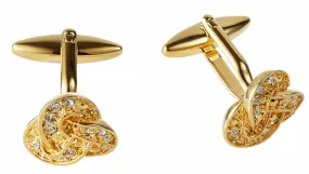 Gold Plated Crystal Knot Cufflinks