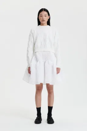 GUDRUN | JUMPER DARCY CHECK KNIT WHITE