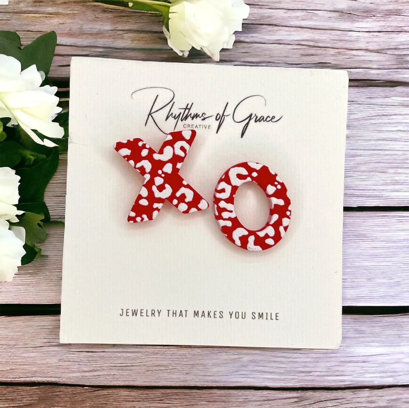 Happy Valentine’s Day Studs - Red Heart, Stud Earrings, Valentine’s Earrings, Valentine Gift, Love Earrings, Heart Accessories, XOXO