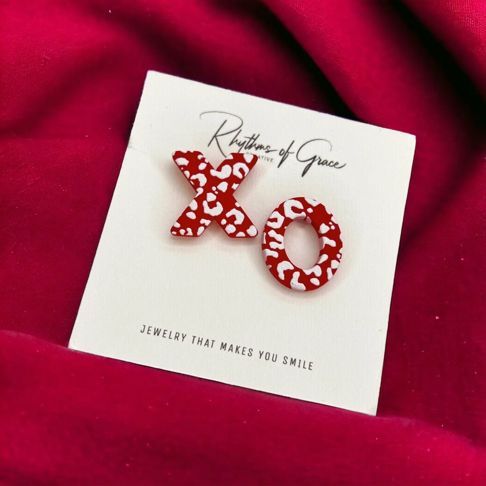 Happy Valentine’s Day Studs - Red Heart, Stud Earrings, Valentine’s Earrings, Valentine Gift, Love Earrings, Heart Accessories, XOXO