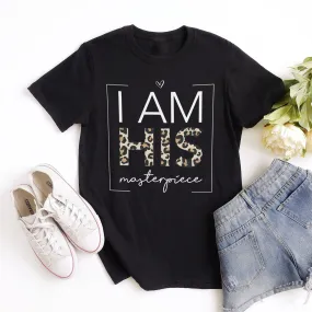 I Am His Masterpiece Leopard Tee