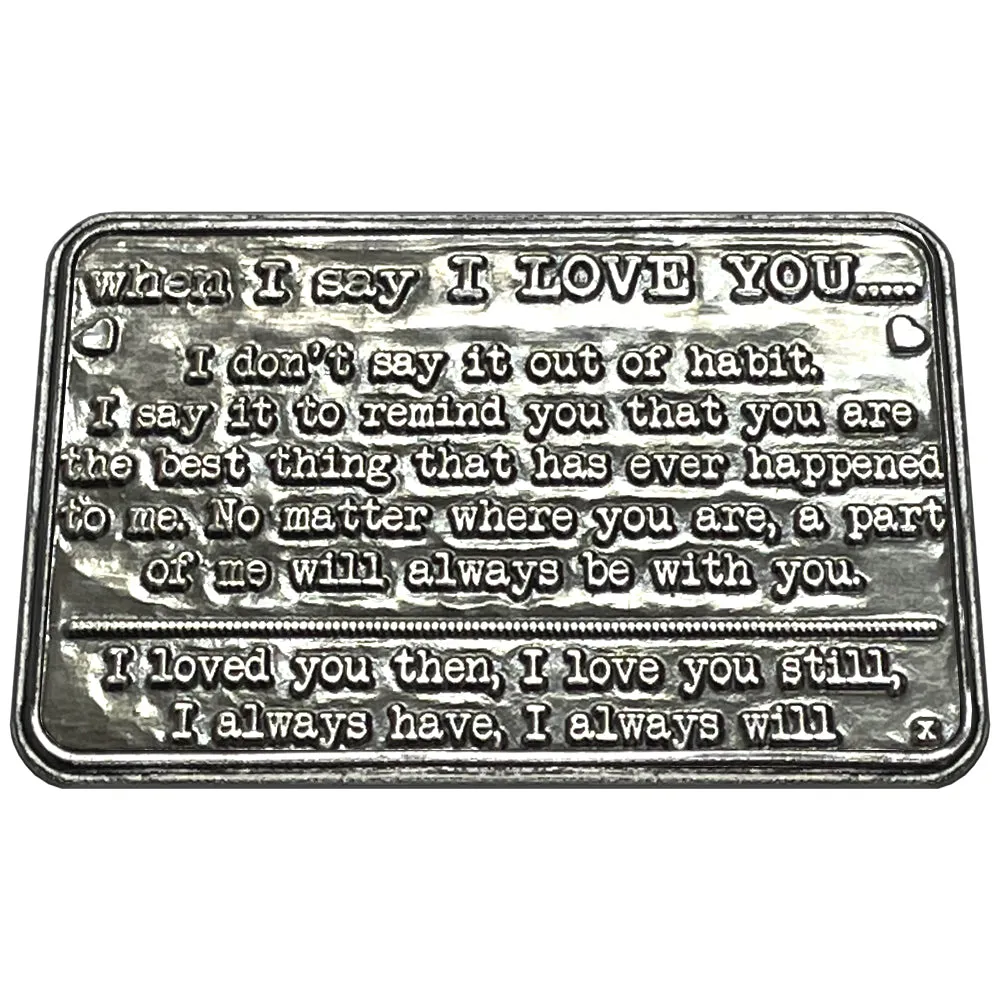 I Love You Sentimental Metal Wallet or Purse Keepsake Card Gift