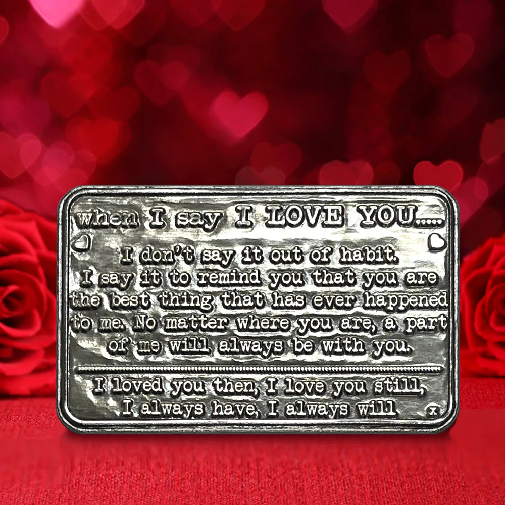 I Love You Sentimental Metal Wallet or Purse Keepsake Card Gift