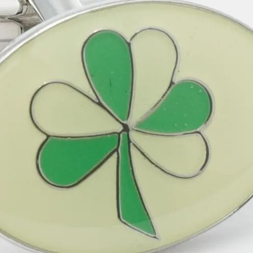 IRISH SHAMROCK CUFFLINKS - SILVER