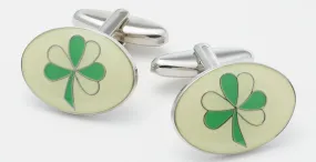 IRISH SHAMROCK CUFFLINKS - SILVER