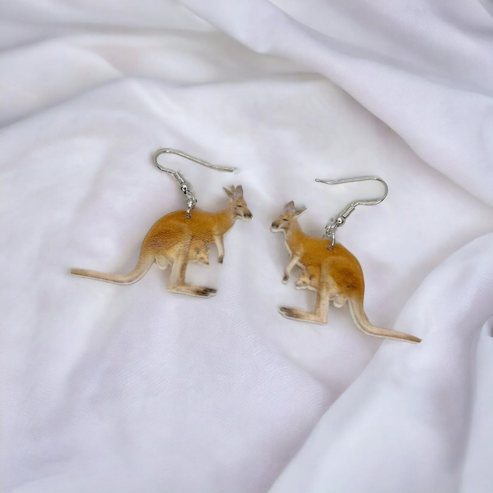 Kangaroo Earrings - Happy Easter, Kangaroo Jewelry, Easter Bunny, Easter Accessories, Easter Basket, Australian, Aussie, Down Under, Joey