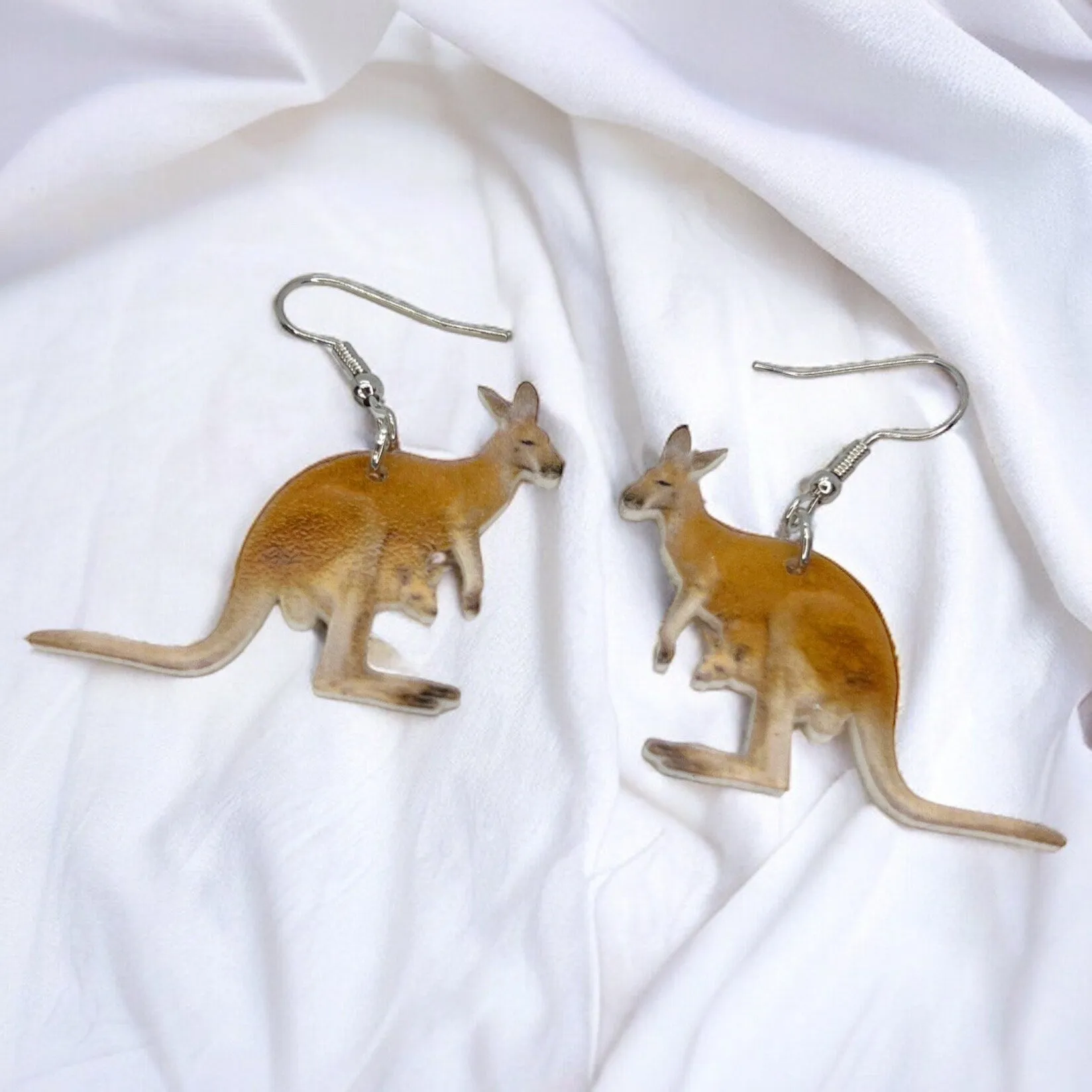 Kangaroo Earrings - Happy Easter, Kangaroo Jewelry, Easter Bunny, Easter Accessories, Easter Basket, Australian, Aussie, Down Under, Joey