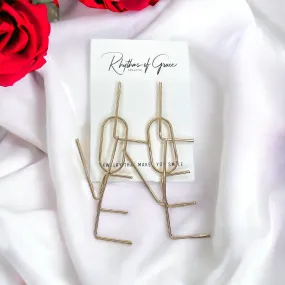 Love Earrings - Valentine’s Day, Heart Earrings, Valentine’s Earrings, Valentine Gift, Love Accessories, Heart Accessories, Gold Letters