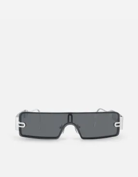 Lumis Rectangular Frameless Sunglasses, Sterling Silver