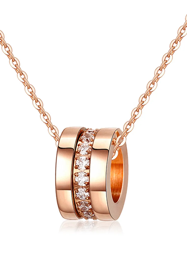 Lynne Three Rings Zirconia Necklace