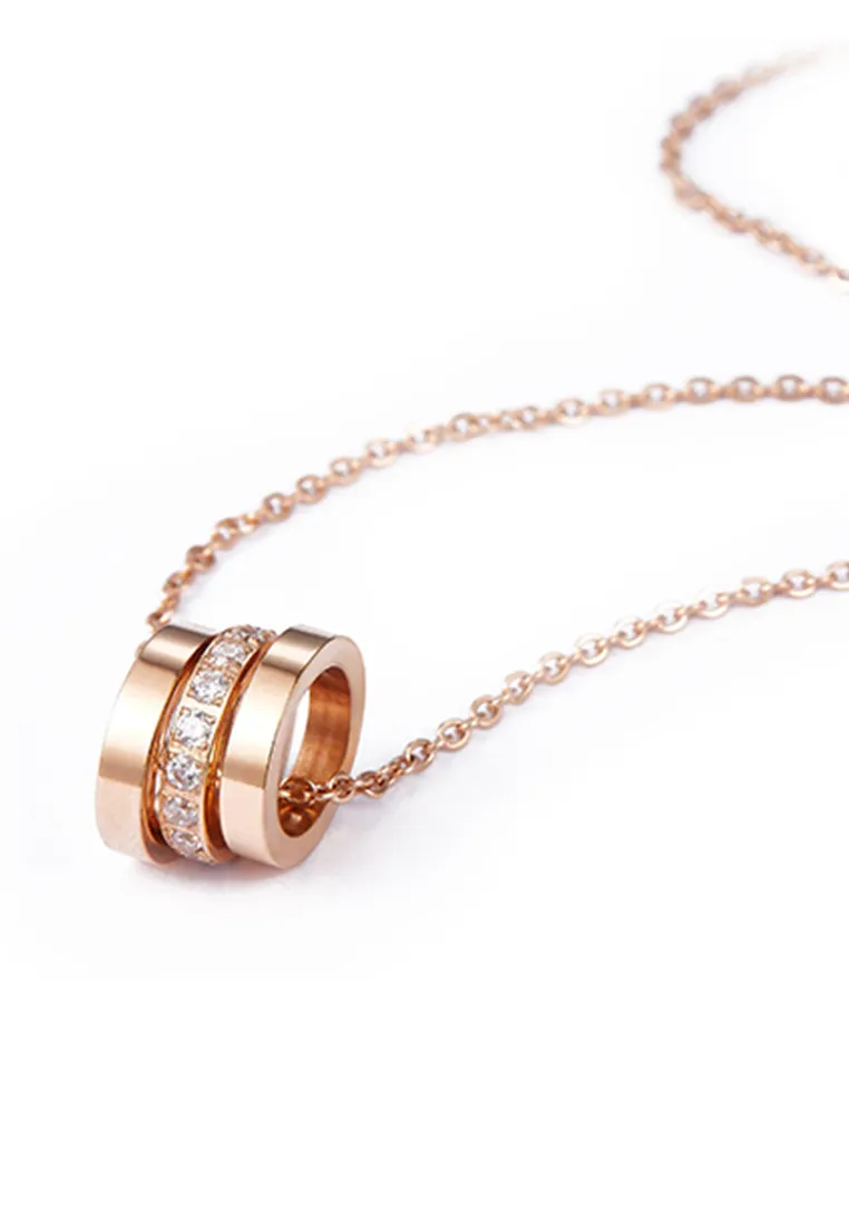 Lynne Three Rings Zirconia Necklace