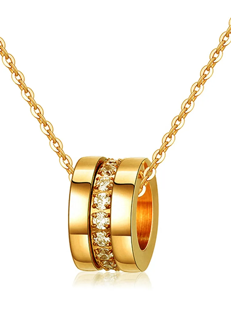 Lynne Three Rings Zirconia Necklace