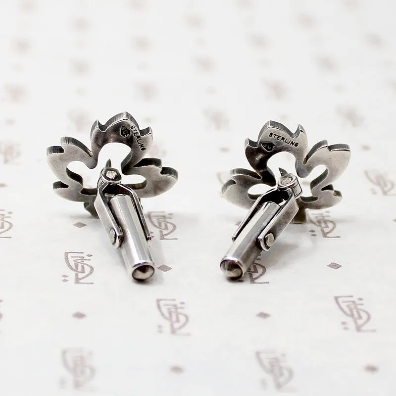 Maple Leaf Sterling Cufflink & Tie Tack Set