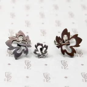 Maple Leaf Sterling Cufflink & Tie Tack Set