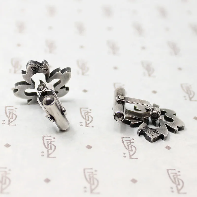 Maple Leaf Sterling Cufflink & Tie Tack Set