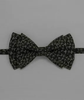 Monochrome Black Floral Bowtie