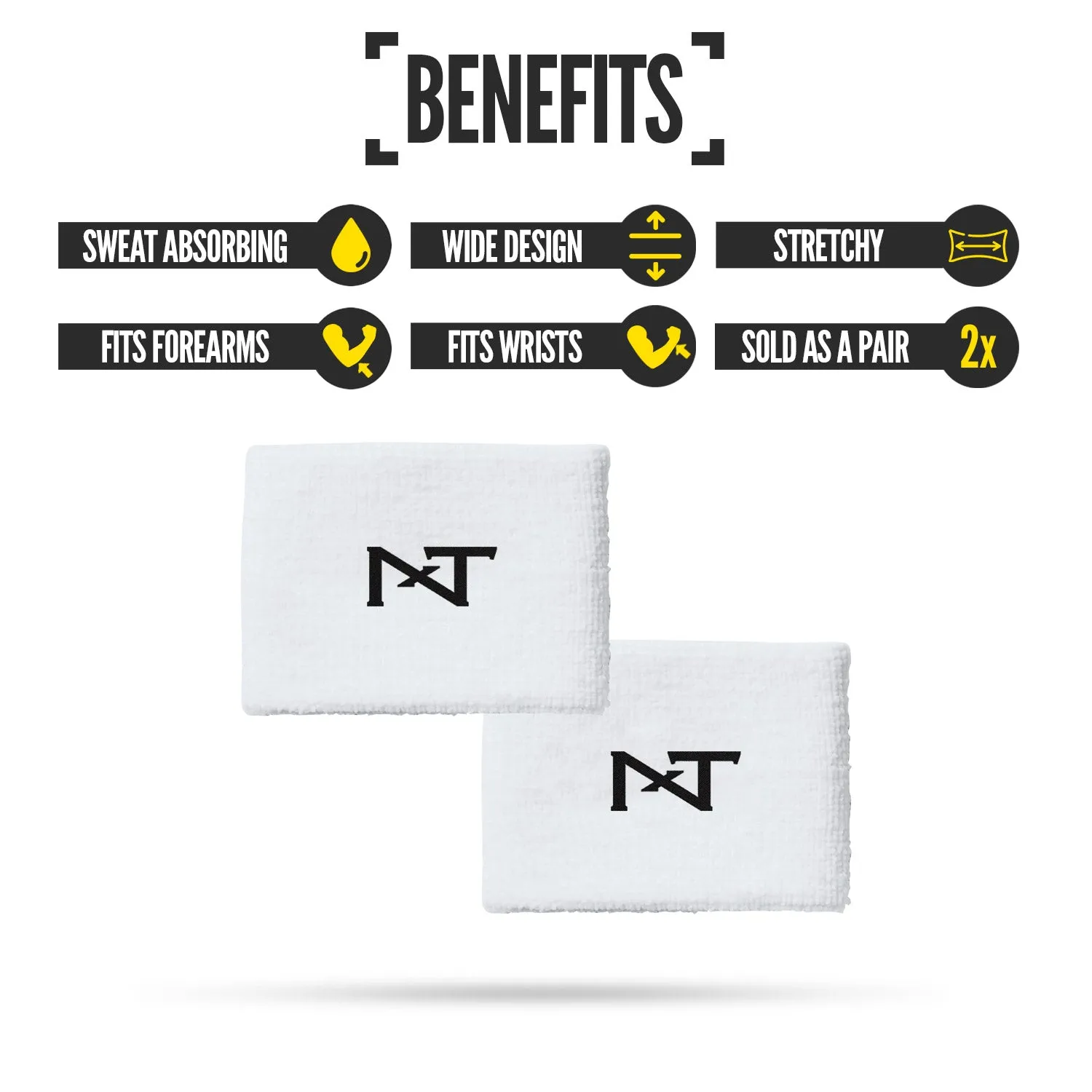 NXTRND Wrist Bands White (1 Pair)