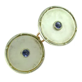 Pearl & Sapphire Cuff-Links