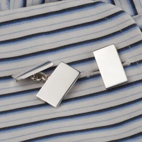 Personalised Rectangle Cufflinks Sterling Silver