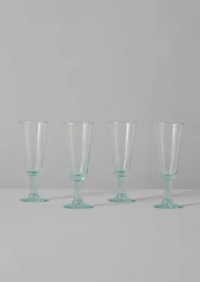 Recycled Bolivian Champagne Glasses Set | Clear