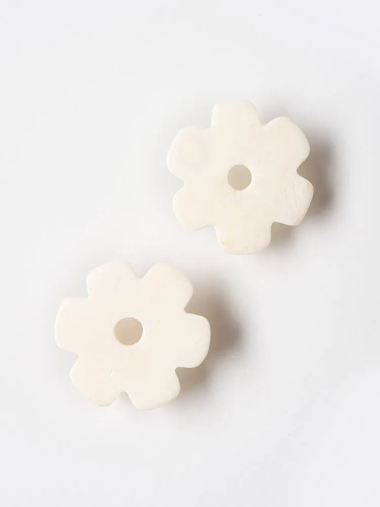 Retro Bloom Studs - White