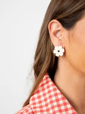 Retro Bloom Studs - White