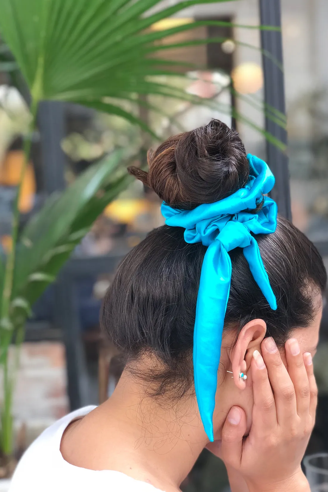 Satin Scrunchie- Neon Pink