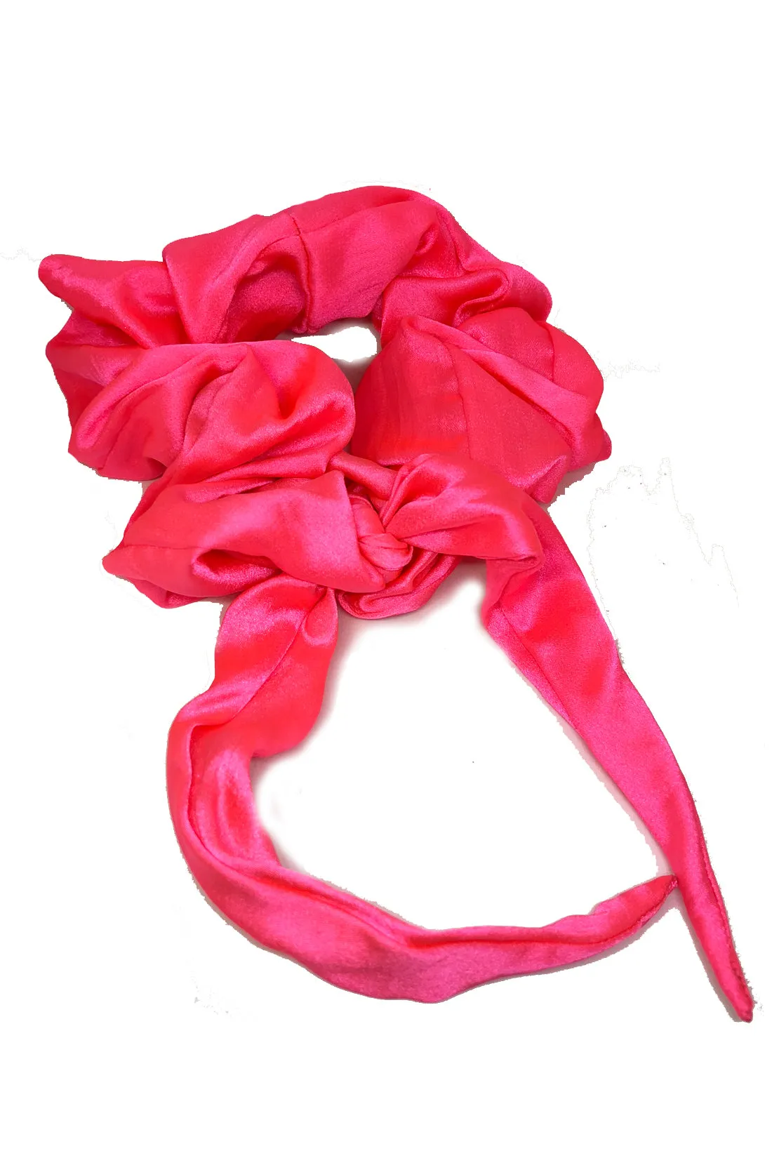 Satin Scrunchie- Neon Pink