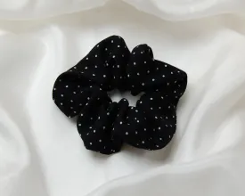 Scrunchie - Black Polka Dots