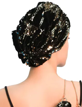 Sequin Velvet Headwear (Black)