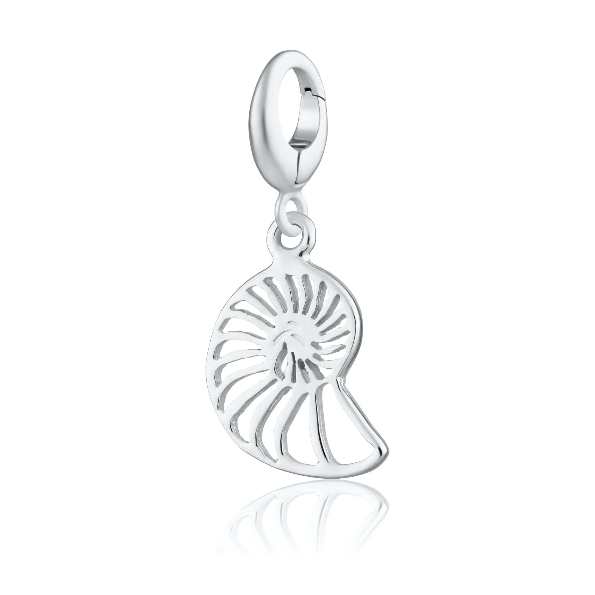 Silver Shell Slice Charm