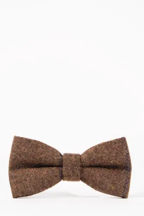 TB4 - Brown Navy Check Tweed Bow Tie