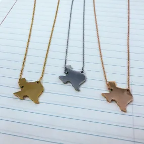 Texas State Silhouette Necklace