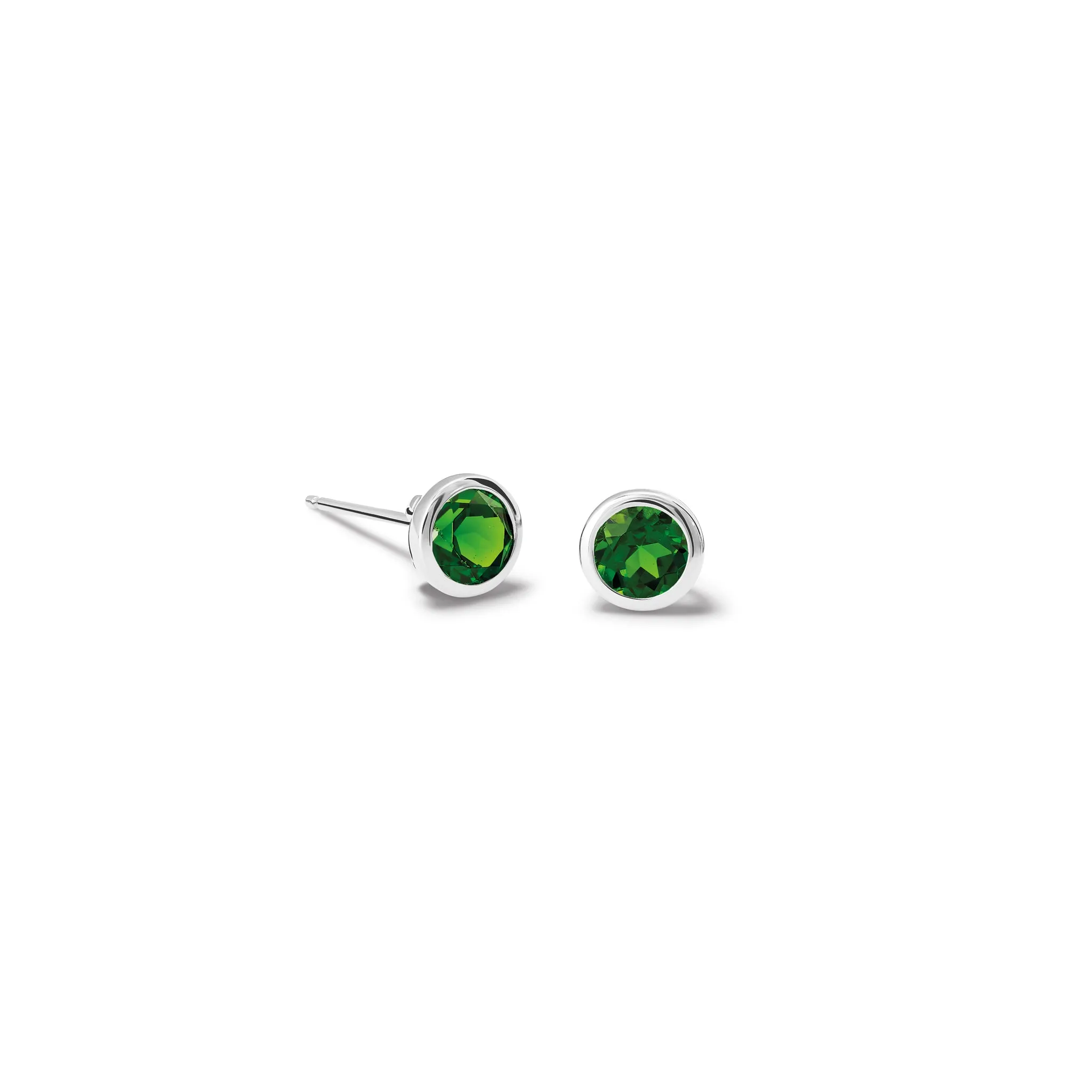 Theresa Stud Earrings White Gold - Chrome Diopside