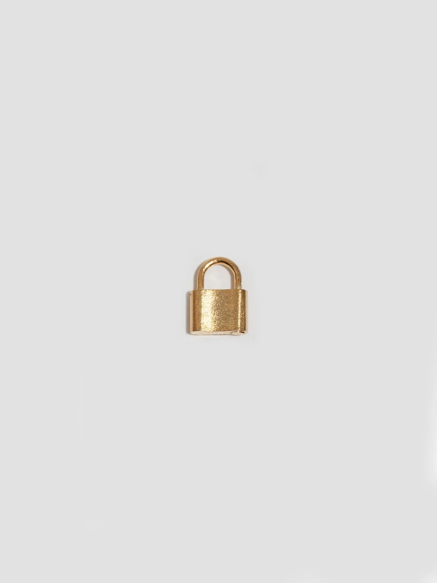 Vermeil Mini Clip-On Brushed Padlock Pendant