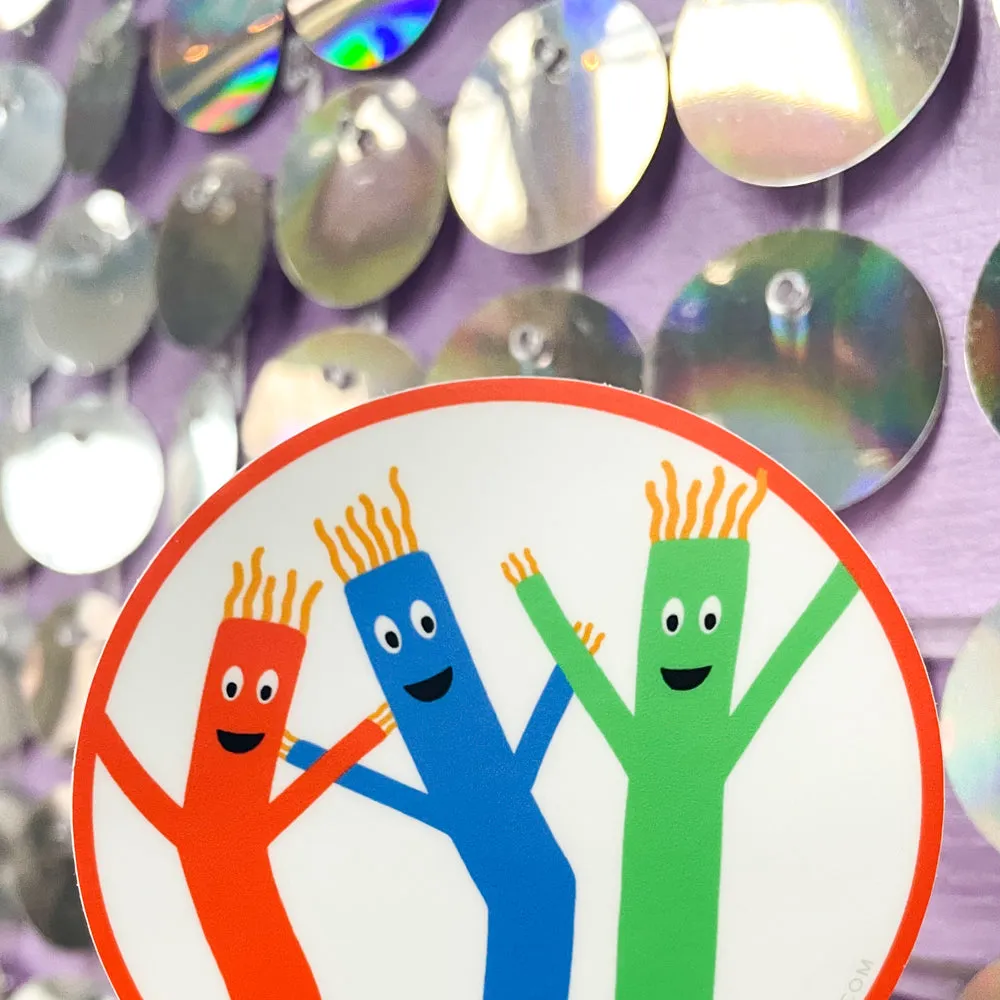 wacky waving inflatable tube men sticker, wacky wavers sticker, sky dancer sticker, wacky waver sticker for kids