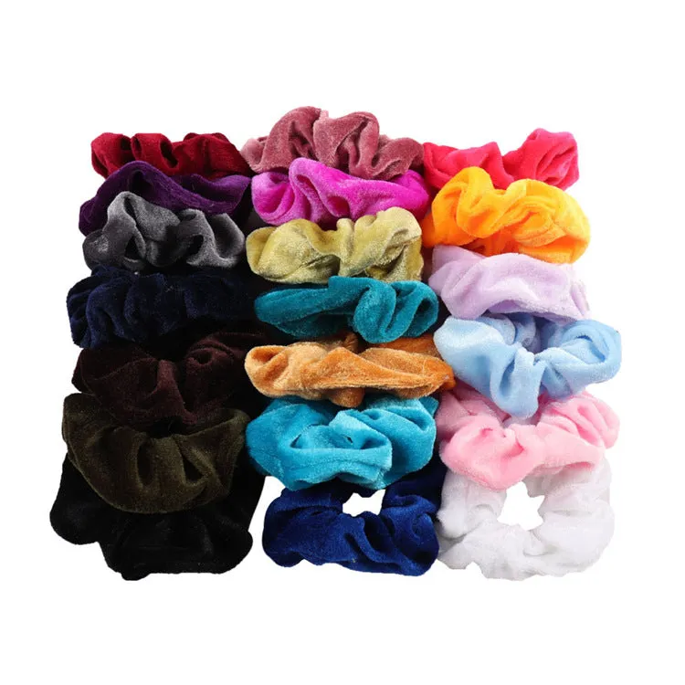 Women's Hair Bands Winter Flannel Hair Elastic Multicolor 20PCs